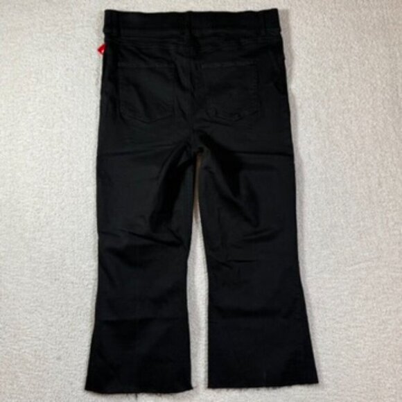 Spanx Womens Cropped Flare Jeans Black Wash Raw Hem Comfy Coastal Boho Sz 2X NWT - Picture 2 of 11